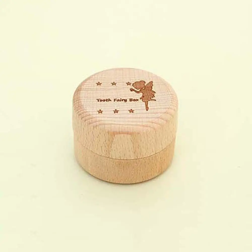 Wooden Wood Baby Tooth Box Baby Teeth Save Primary Teeth Tooth Fairy Box Souvenirs Box Fetal Hair Umbilical Cord Preservation