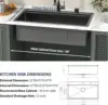 Lordear 33 Inch Black Drop In Kitchen Sink - 33X19 Inch Drop In Top Mount Sink 16 Gauge Stainless Steel Single Bowl Ledge 6