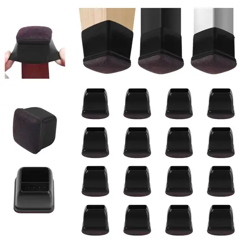 16PCS Transparent Table Chair Leg Protectors Caps Round Square for Furniture Foot Legs Cover Floor Protector with Felt Bottom - Image 23