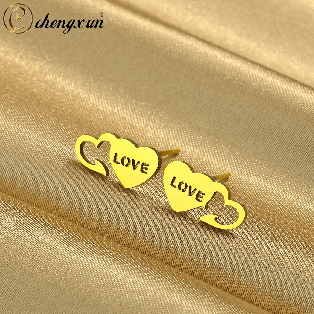 CHENGXUN Пара украшений, серьги-гвоздики, аксессуары для подарка на День святого Валентина