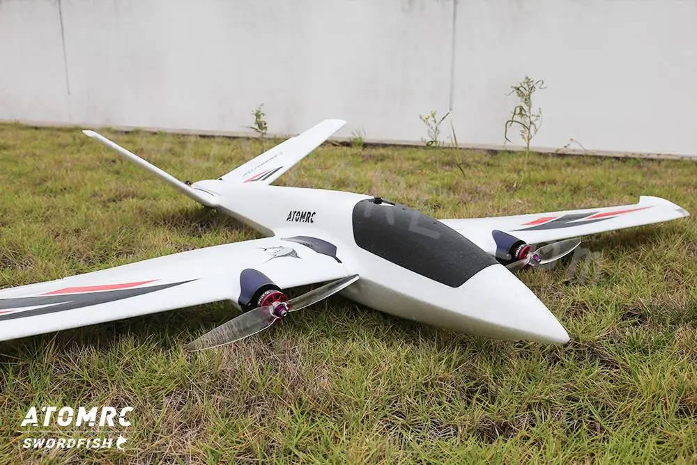 ATOMRC Swordfish Fixed Wing Aircraft, belly wheel and tail skid design protect the bottom of the fuselage from landing .