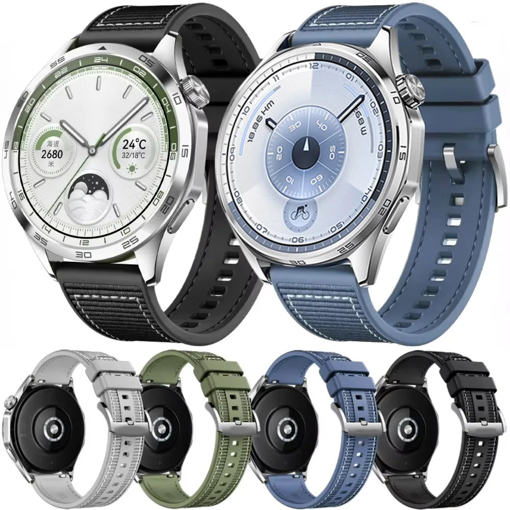 Braided Nylon Silicone 22mm Watch Strap - Enhanced Comfort and Style Bracelet