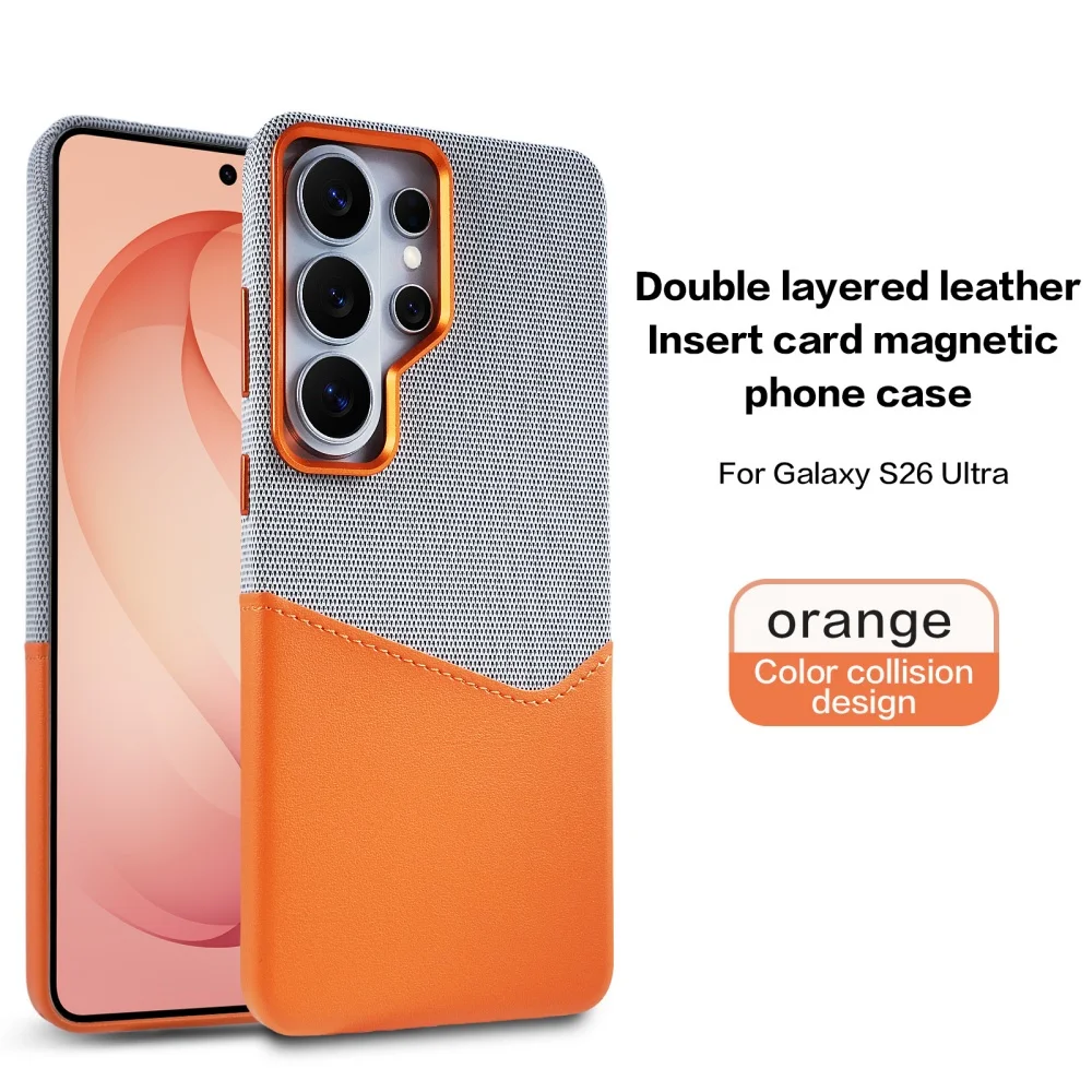 Enhanced Linen Leather Magnetic Wallet Phone Case with MagSafe Card Holder - Shockproof and Soft Cover Design