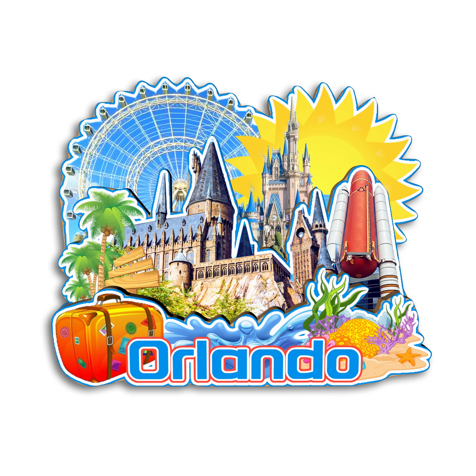 Jacksonville Florida USA MOD2 Fridge Magnet Souvenir Calamita