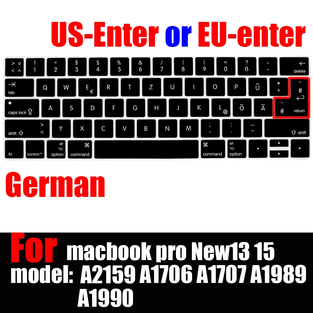 Premium Silicon Keyboard Cover for MacBook Pro Touch Bar - Soft & Durable Protection