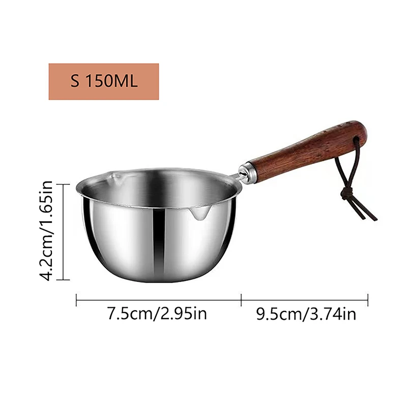 Stainless Steel Long Handle Wax Melting Pot - 150/300ml Capacity for DIY Crafts and Heating