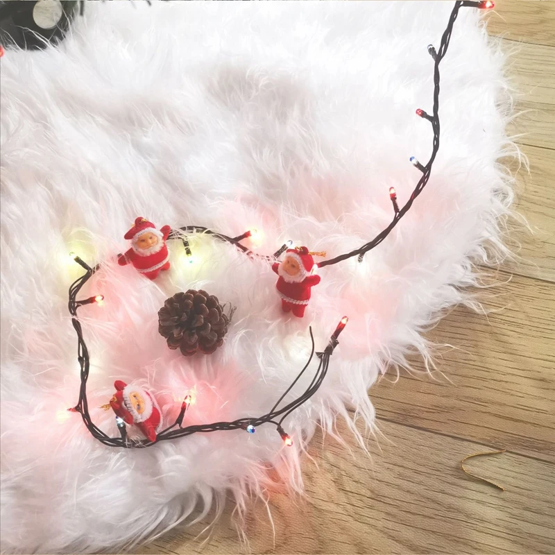 Description Picture 4 of itemChristmas Tree Skirt 78/90CM White Plush Tree Skirt Ornaments Merry Christmas Decorative For Party Decoration Supplies