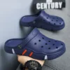 Large Size Slides Men's Trendy Garden Shoes Eva Soft Sole Hollow Baotou Flip-flops Sandals for Men's Leisure Beach Slippers 3