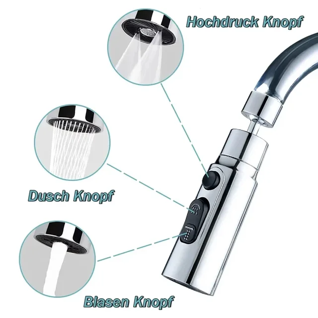 Universal 360 Rotate Kitchen Faucet Extender Aerator Anti-splash Filter Taps Kitchen Washbasin Faucet Bubbler Nozzle 3