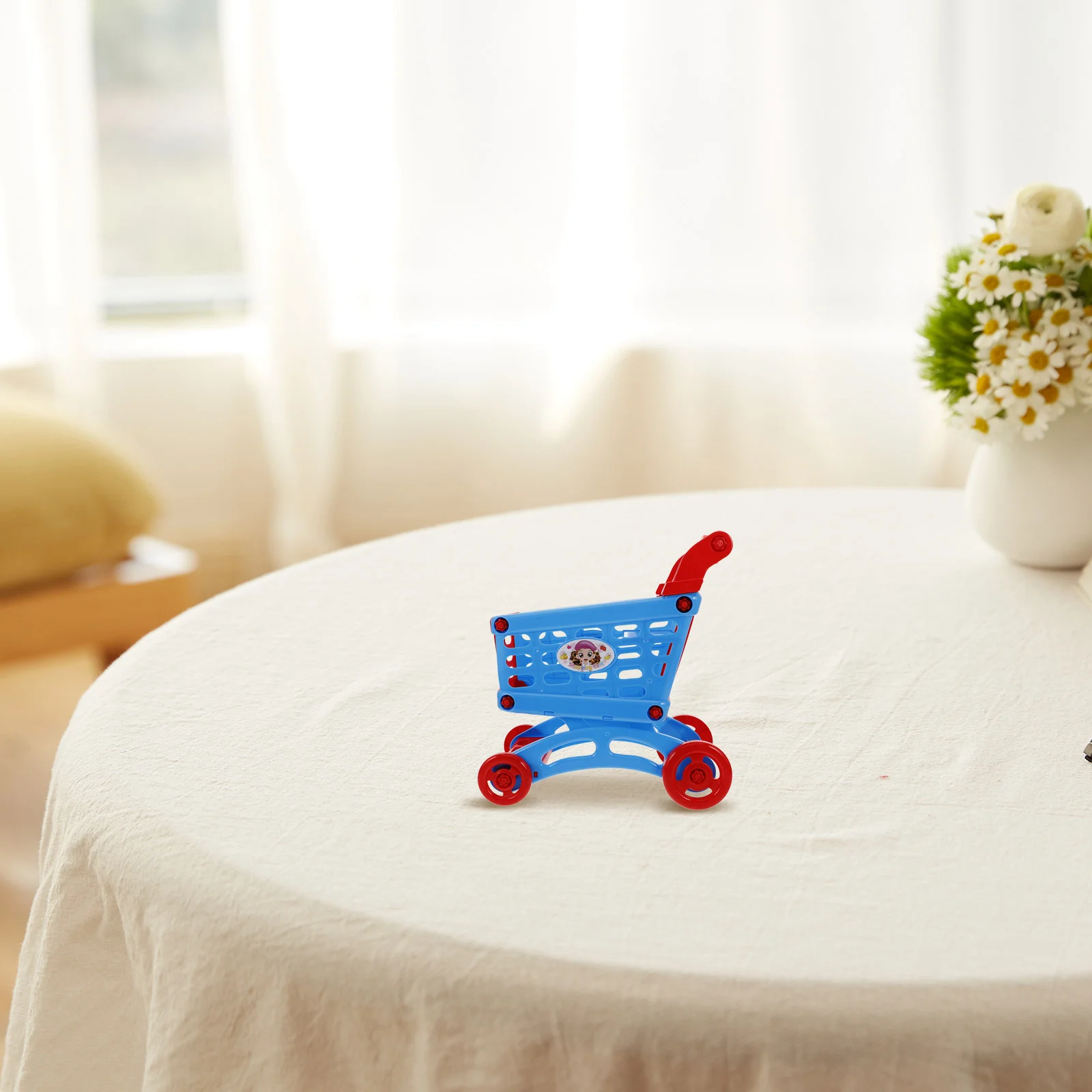 Shopping Cart for Baby Dollhouse Miniatures Kid Plastic Toddler Kids Child Tiny Basket 4