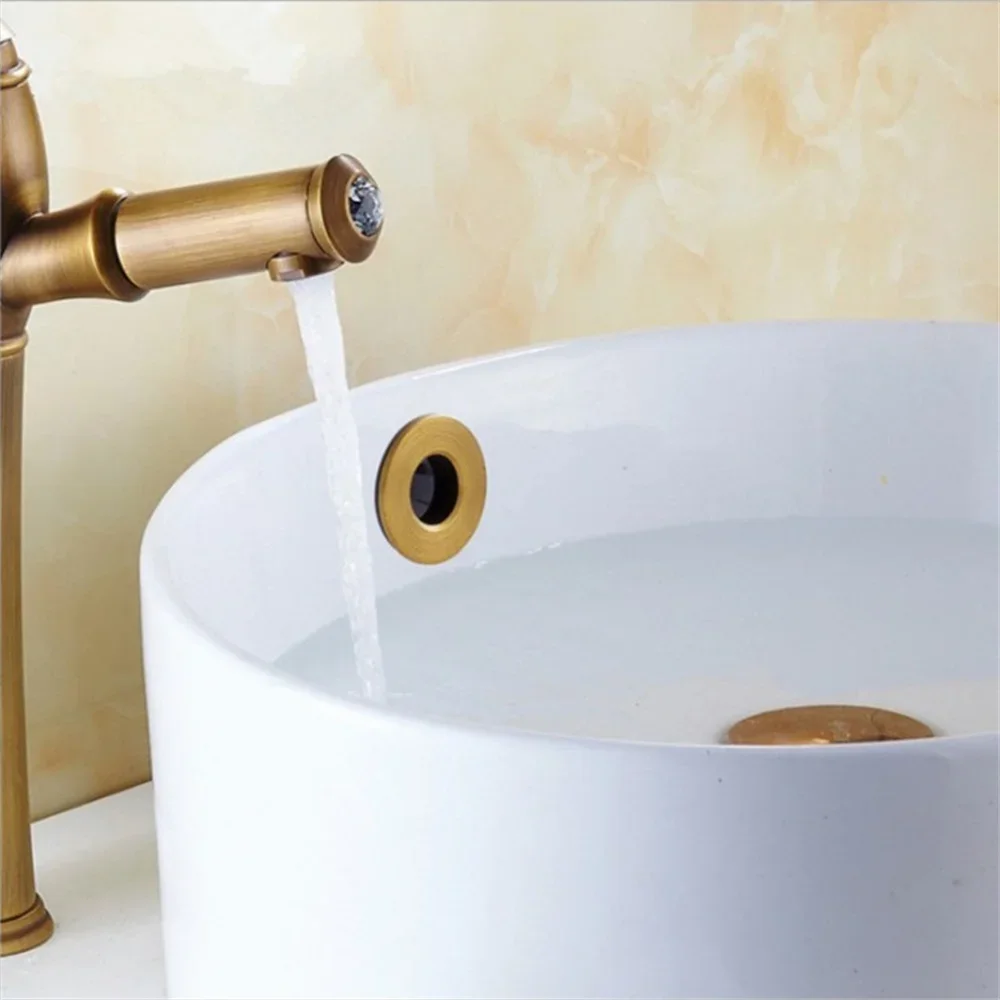 2pcs Bathroom Washbasin Hole Trim Sink Overflow Cover Decor Cap Metal Copper Overflow Ring Bathtub Faucet Accessories 23-25mm