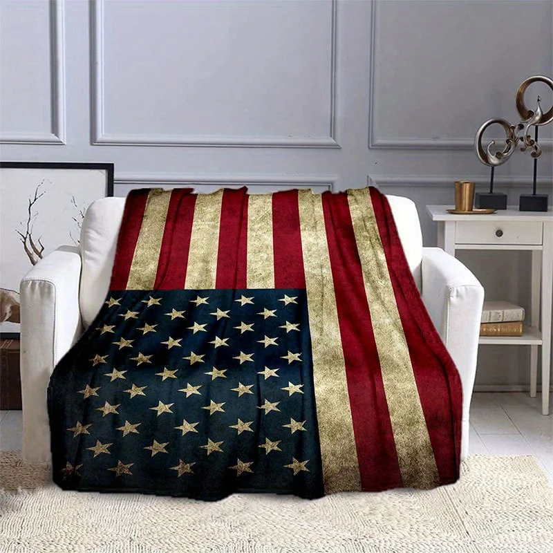 

Stars and Stripes American Flag Flannel Throw Blanket Soft and Comfortable Blanket Home Sofa Bed Blanket Picnic Travel Office