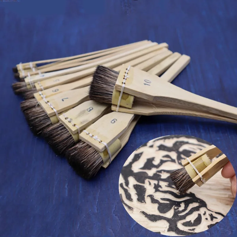 

Bristle Oil Dye Brush Bamboo Handle Round Head Art Painting Tools Artist Watercolor/Oil Painting Creation Paint Brushes Supplies