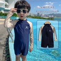 Children's Swimsuit Boys' Treasure One-Piece Swimsuit Children's Vacation Long Sleeved Quick Drying One-Piece Swimsuit 1
