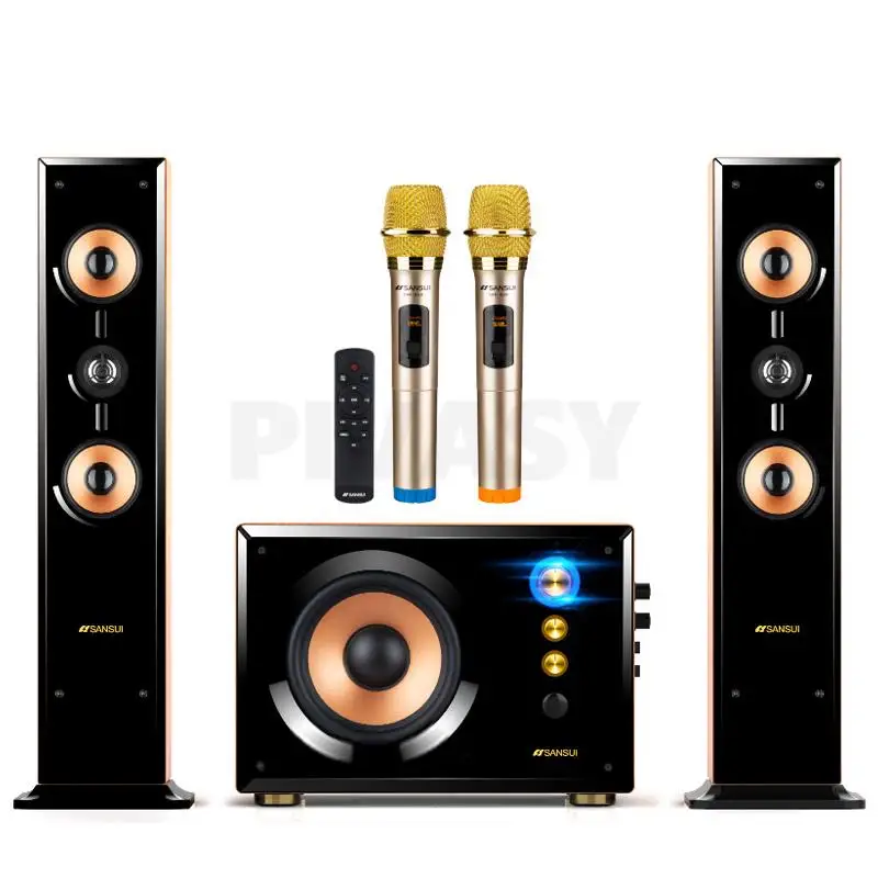 

6.5 Inch High Power HiFi Fever Bluetooth 4.2 Subwoofer Three-Way 7 Units Active Speaker 2.1 Wooden Home PC Theater Audio Set 4Ω