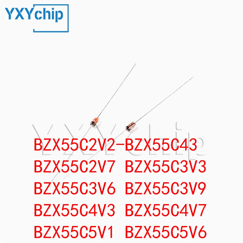 100PCS 0.5W Zener Diode Assortment Pack