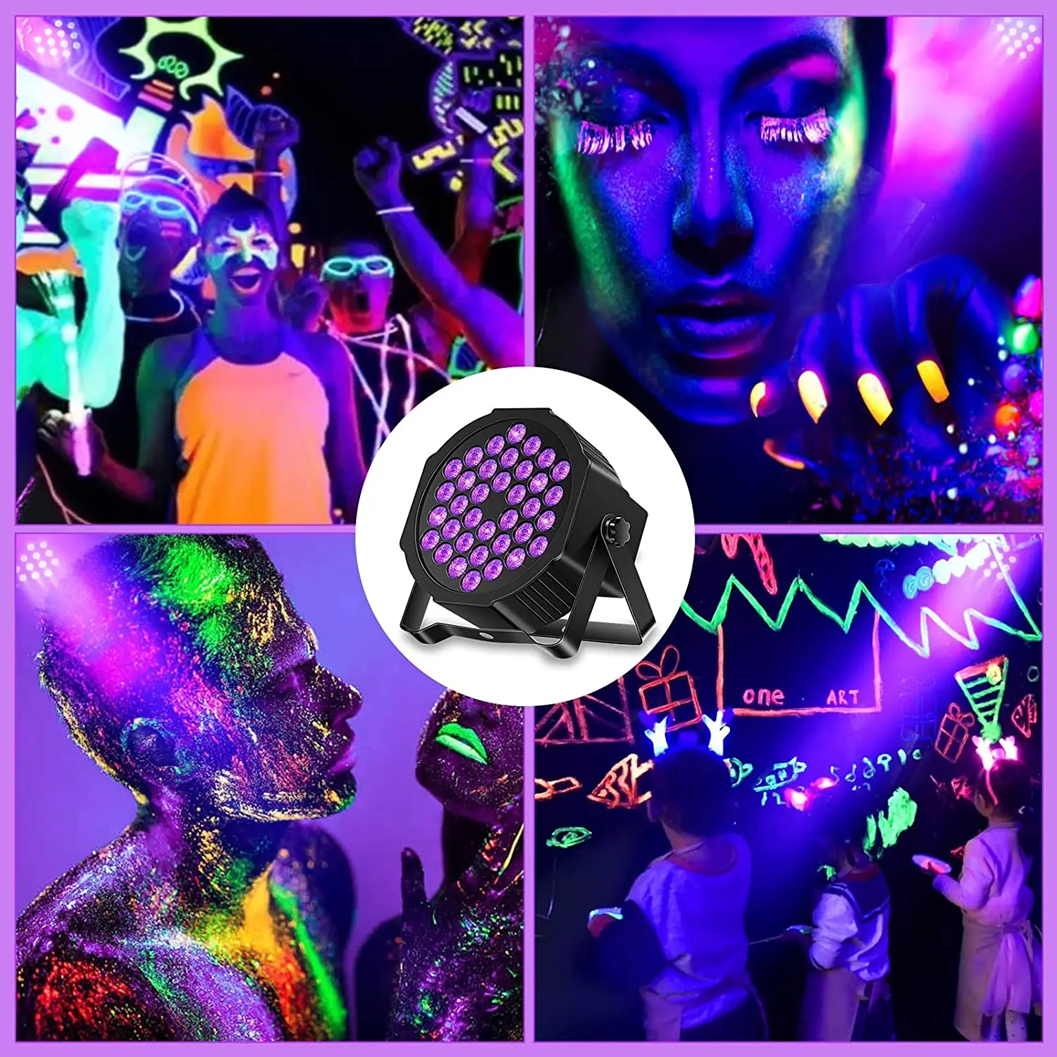 UV Light Par LED Blacklight Party Disco Violet Projector Dmx Sound Strobe  Stage Lighting Effect Remote Control 18/36/54 LED Lamp - AliExpress