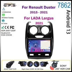 GcPaSr Android 13 For Renault Duster 2015 - 2021 For LADA Largus 2021 Car Radio Carplay Auto Multimedia Video Player GPS Cam BT