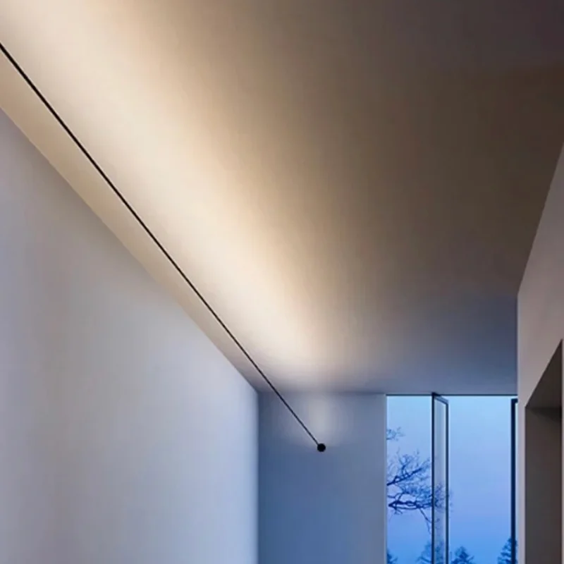 Modern Black White Linear Skyline Wall Sconce Led Bar Strip for Living Room Ceiling Lamp Background Decor Light Bathroom Fixture