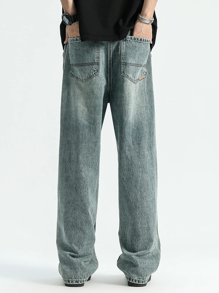 90% Cotton Jeans Men's 2024 New Fashion Retro High Street Pants Loose Casual Soft Male Brand Clothing Denim Trousers 4