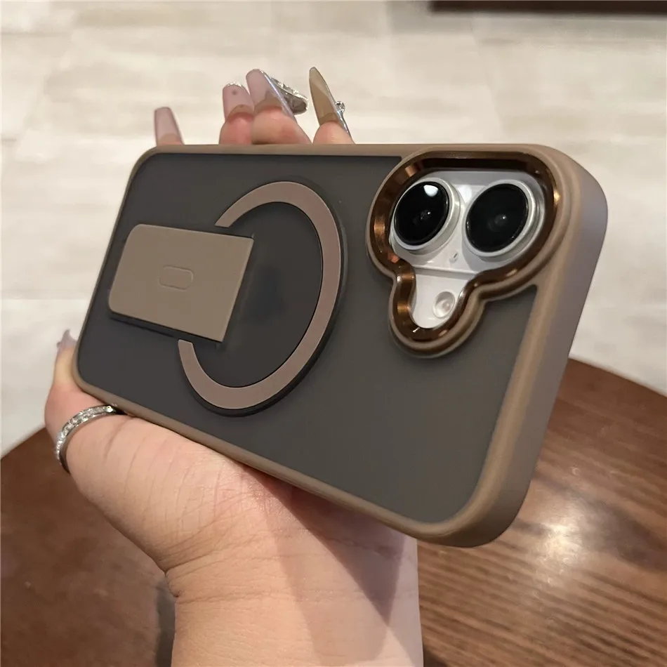 Luxury Magnetic Folding Stand with Matte Translucent Back Cover