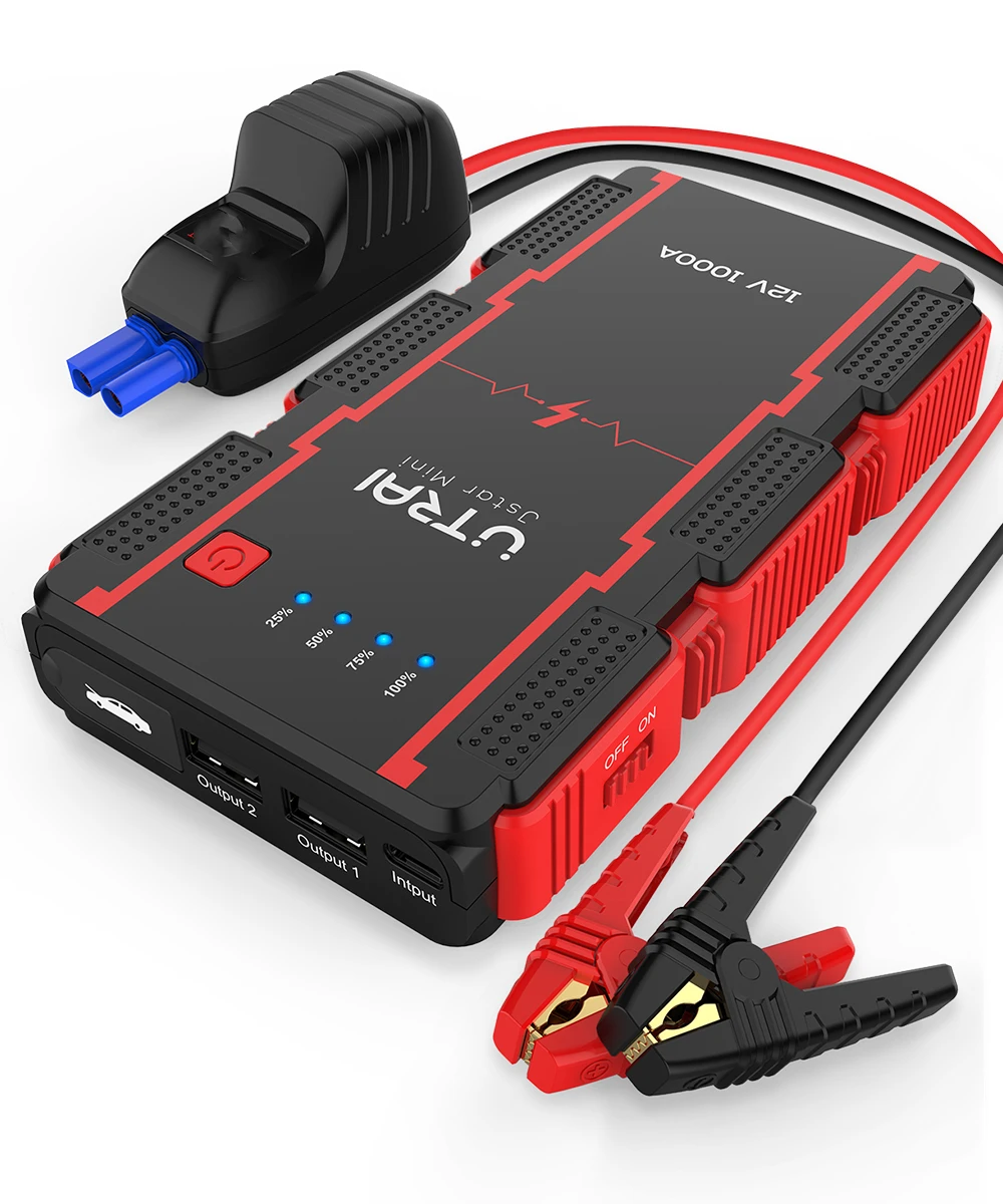 2Pcs Utrai 1000A Corrente Di Picco Jumpstart 12V/8A Jump Starter Power Bank Batteria Portatile Per Auto Mini Fabbrica All'Ingrosso