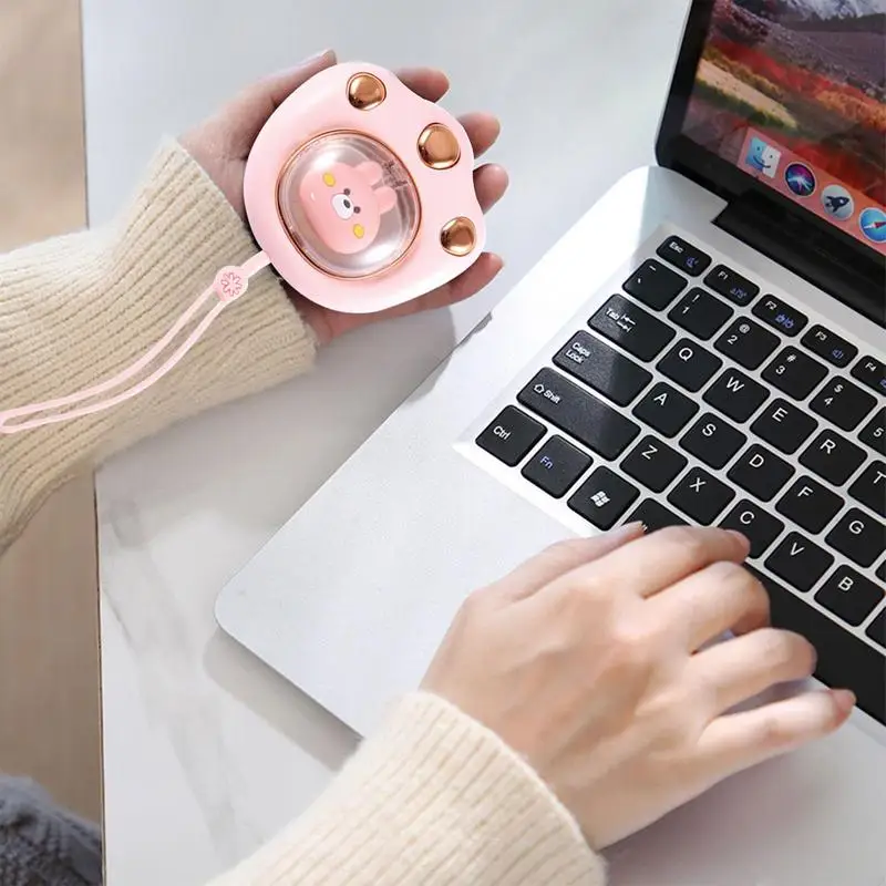 Portable Hand Warmers Cute Space Capsule Cat Claw Design Rechargeable Heater with 2 Levels Heating Great Gift For Winter