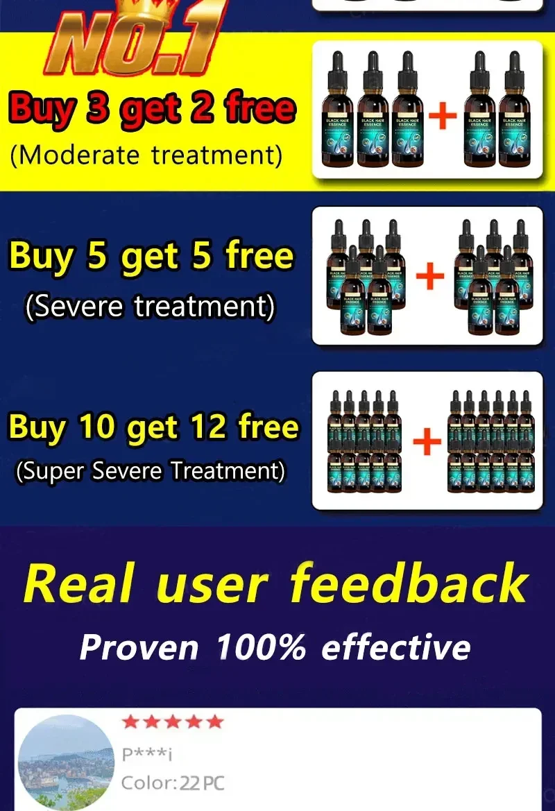 Description Picture 3 of itemAnti-grey hair essence Serum treatment restore natural hair color and restore healthy White To Black hair