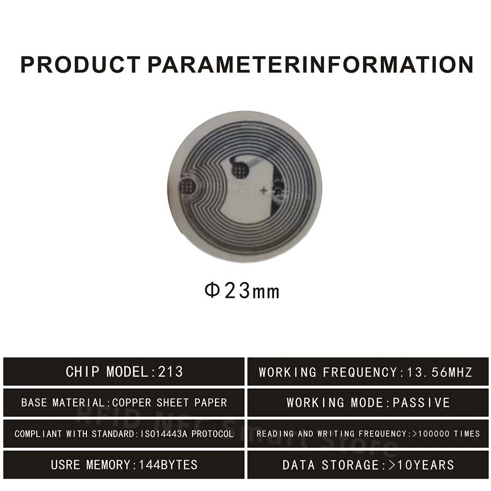 10Pcs NFC Tag 13.56MHz Programmable NFC 213 Stickers Tags RFID  Lable Sticker 144Bytes personal automation shortcuts 3