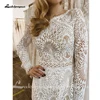 Lakshmigown Lace Long Sleeve Wedding Dresses A Line Customized Robes Sexy Bridal Receipt Beach Boho Wedding Gowns backless 6
