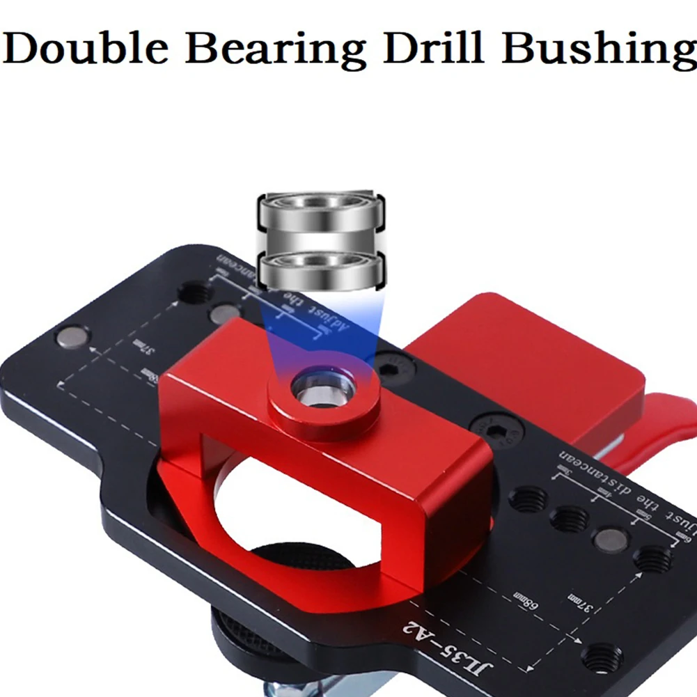 

Brand New None Drill Guide Drill Bit Locator Puncher Template 15-25MM 3/4/5/6MM 35mm Black Boring Jig Concealed