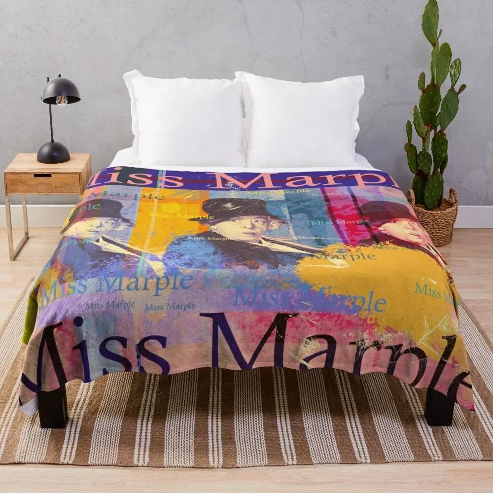 Miss Marple Portrait, Detective Dall'Inghilterra Coperta Da Tiro Fluffy Shaggy Custom Sofa Bed Coperte