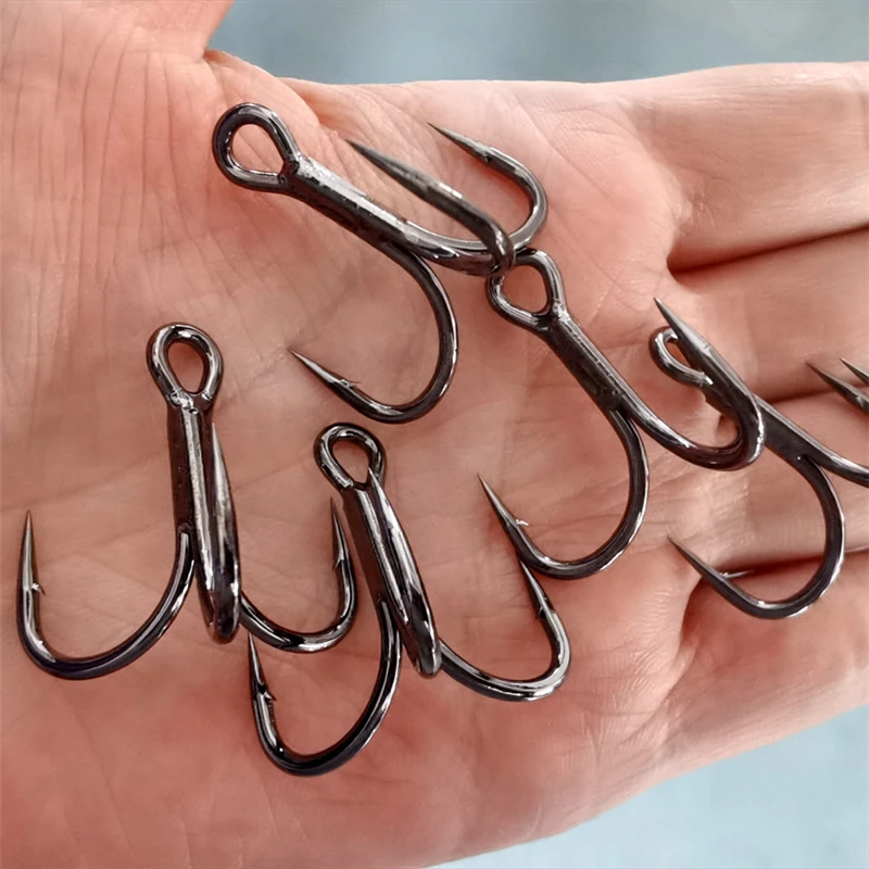 Fishing Supplies 100pcs 6X Treble Hoks High Carbon Steel Thick