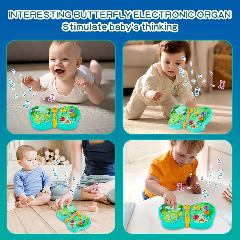 KENLUMO Interactive Musical Butterfly Toy for Toddlers,Animal Sounds&Game&Flash Light&Early Educational,1 Year Old Boy&Girl 12+M 5