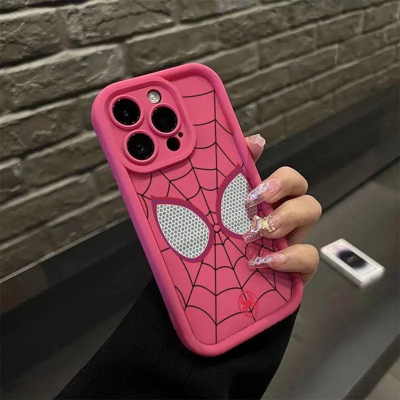 thumbnail image 1 of Funda de teléfono suave de TPU negro Marvel Spider Man para iPhone 16, 15, 14, 13, 12, 11 Pro Max, XR, XS, 7, 8 Plus, MINI funda suave fresca, gran oferta, 1 of 4