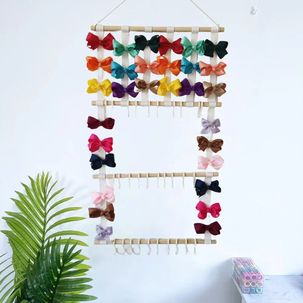 

Hair Bow Organizer Corrosion-resistant Smooth Edge Ribbon Hairpin Wooden Hanging Rack Hair Bow Holder Hair Bow Organizer