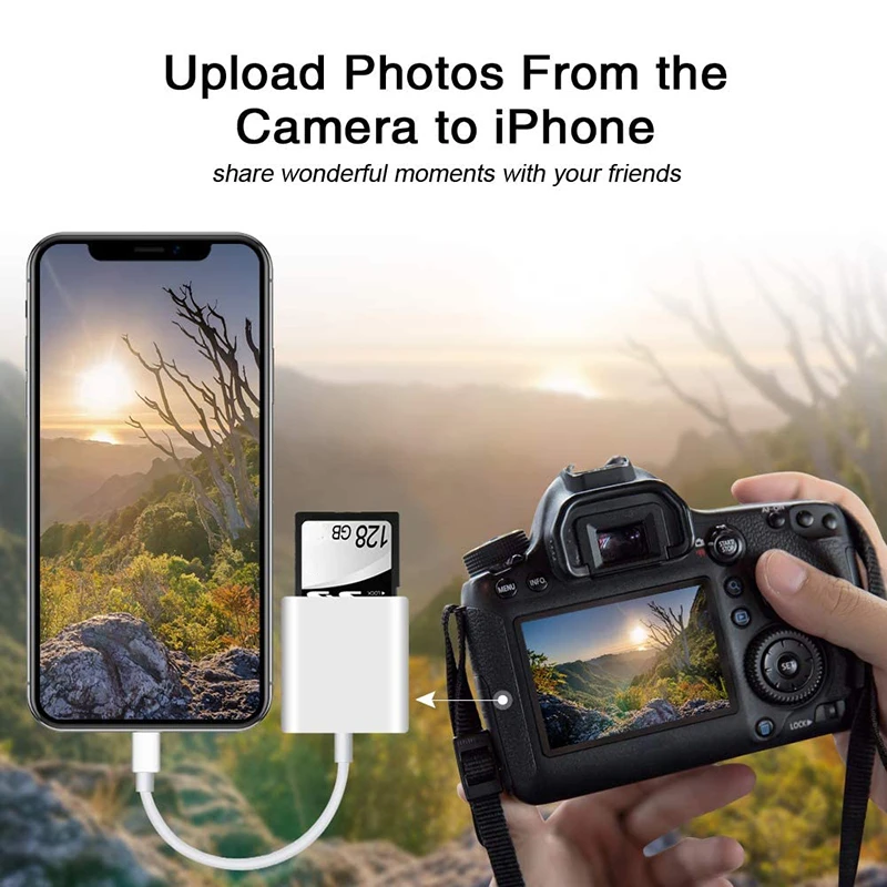 Memory Card Reader Lightning to TF SD Card Reader For iPhone 14 13 12 OTG Camera Photoes Transmission Adapter Phone Accessories