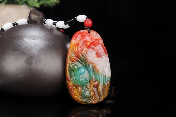 

Hot Natural Color Hetian Jade Stone Phoenix Pendant Chinese Jadeite Jewelry Fashion Charm Reiki Fengshui Amulet Hand Carved