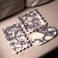 Modern Luxury Calacatta Violet Marble Tray Creative Home Hotel Desktop Jewelry Cosmetics Storage Fruit Tray Decoration Ornaments 1