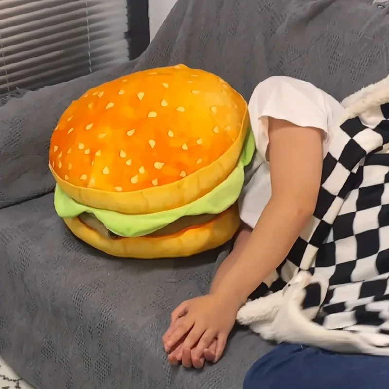 

Realistic Burger Pillow Cushion-Fun Prank Gift Office Chair Pad Cheeseburger Pillow Hamburger Plushie Toys Gift for Kids