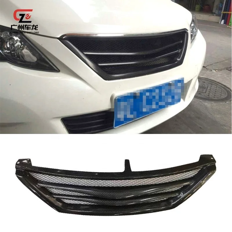 Carbon Fiber Front Grille For  Reiz Mark X 2010 2011 2012 Car Radiator GS Style Net Grills Exterior Parts Car Accessory factory active grille shutter assembly fit for tesla model 3 oe 1076732 00 h radiator fan condenser parts