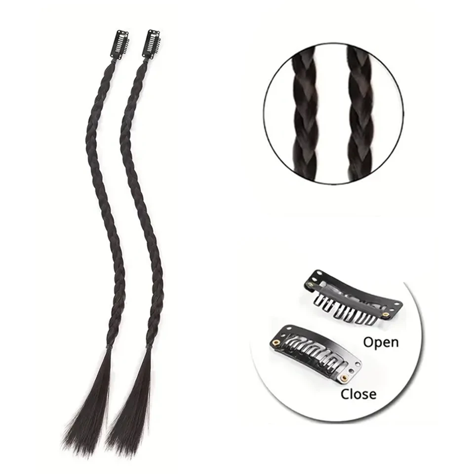 LUPU Synthetic Box Braid Ponytail Extensions With BB Clip Y2K Lightweight Hair Piece For Party Christmas New Year For Women Girl
