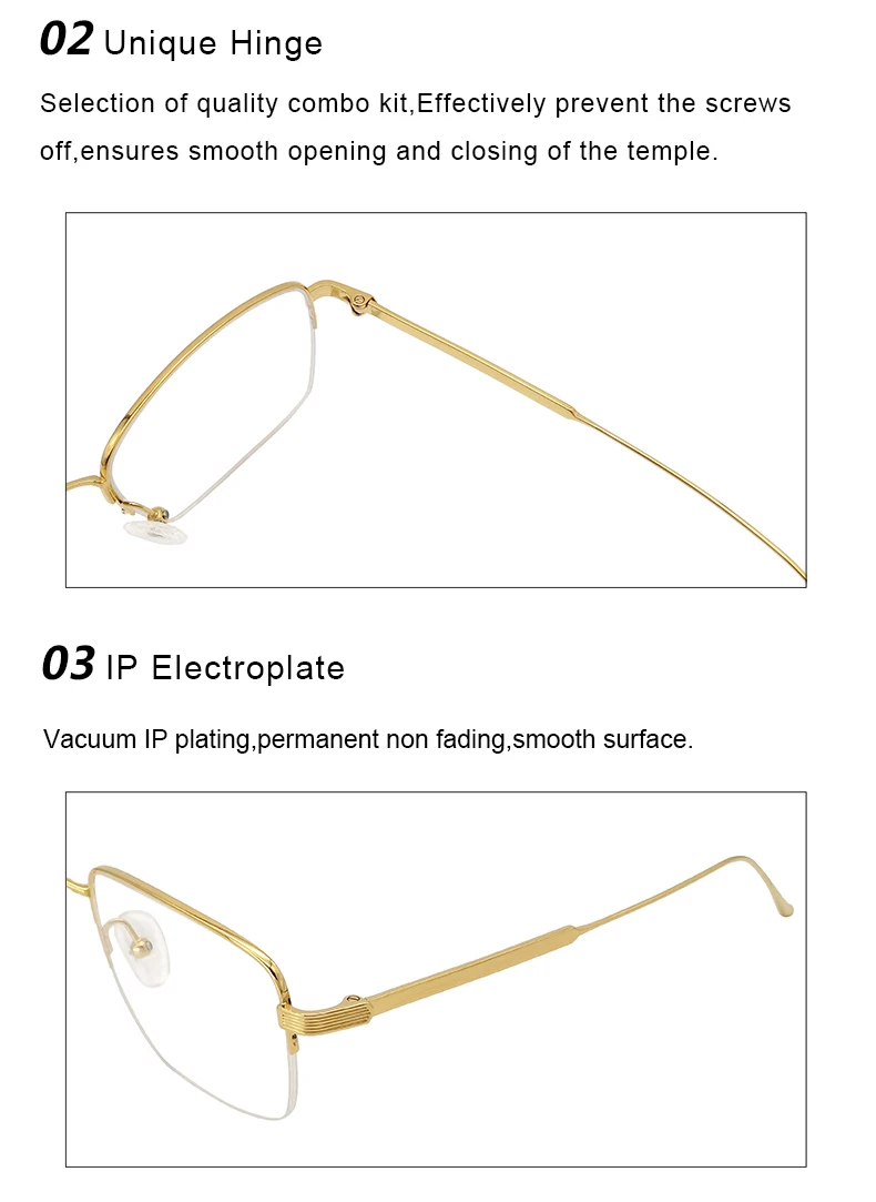 Krasivyy Unisex Semi Rim Square Titanium Eyeglasses 620262 Image 4