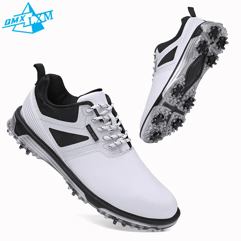 LiXingMing Golf Shoes Men White Water proof Cleats Golf Sport Shoes Outdoor Training Coach Sneakers Size 40-48# golf shoes