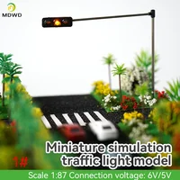 2PCS HO Scale Model Traffic Lights/Operating Pole Mount Overhead Traffic Lights with Controller/Train Railway/Railroad Layout 1