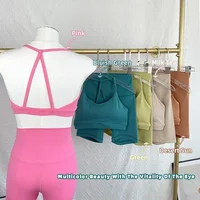 2 Piece Women Yoga Shorts Set Tracksuit Yoga Vest High Waist Shorts Quick-Drying Comfort Elastic Running Workout Sportswear - Image 2