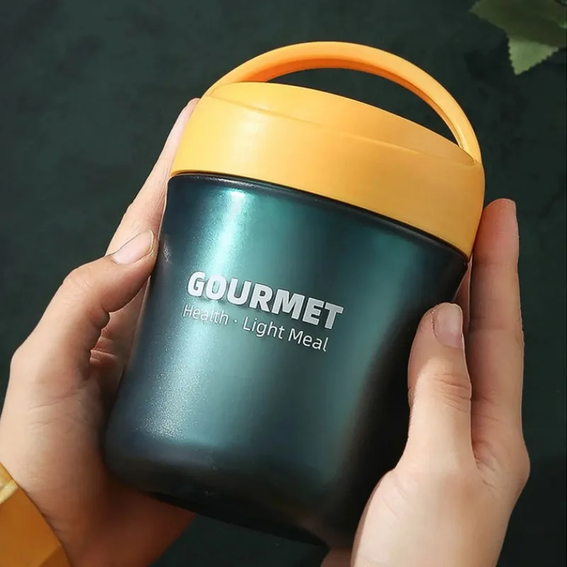 500ml Stainless Steel Soup Cup Lunch Bento Box Thermos  Leakproof Food Container Thermal Cup Vacuum Flasks Straw Can Be Inserted