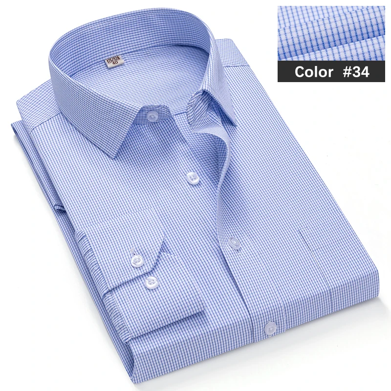 Men's Classic Blue Striped Long Sleeve Casual Shirt