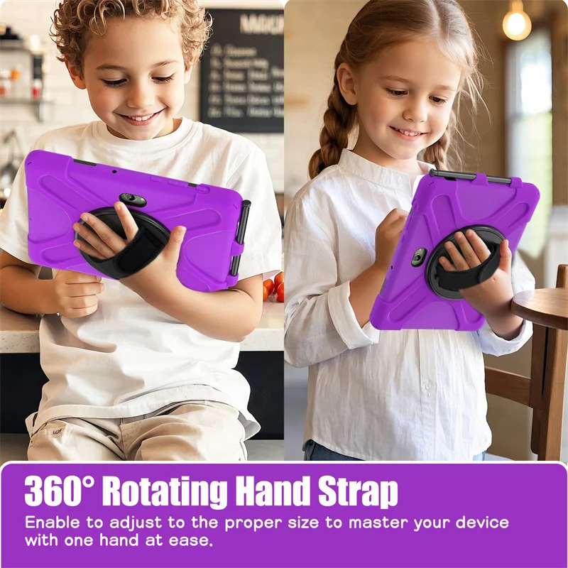 Shockproof Rugged Tablet Case with Hand and Shoulder Strap - Stand Feature Included