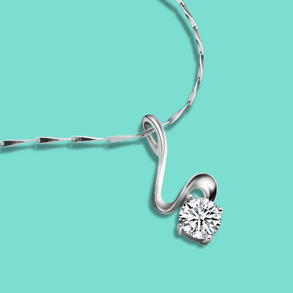 

Женское серебряное элегантное модное романтическое универсальное простое свежее ожерелье с подвеской в виде молнии